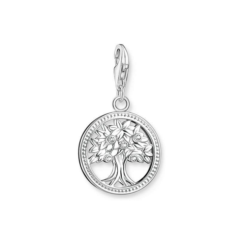 THOMAS SABO charm, Livets tre, sølv og zirkonia