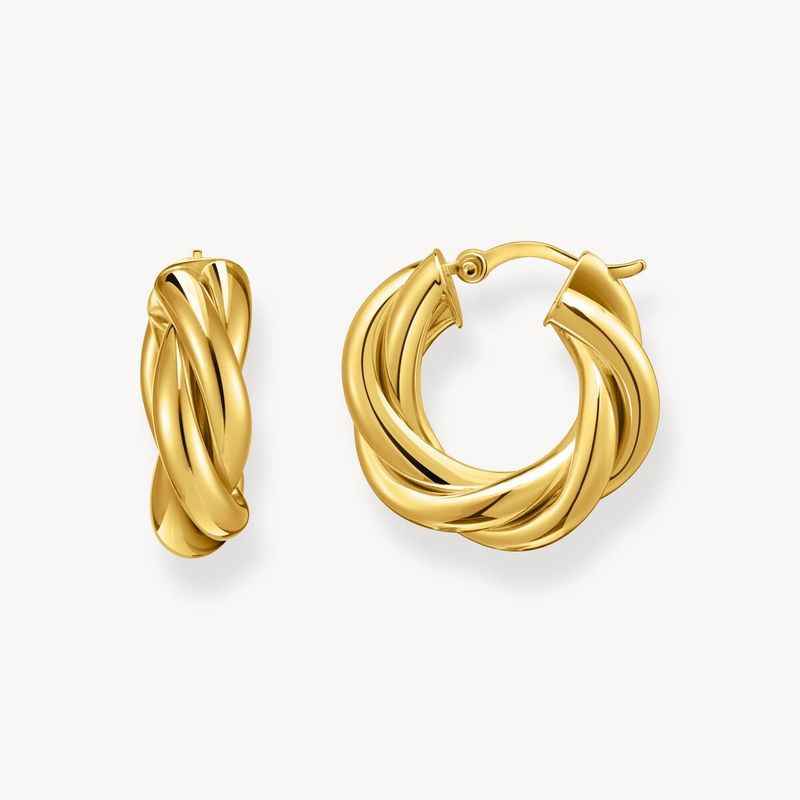 THOMAS SABO øredobber i forgylt sølv, flettet design