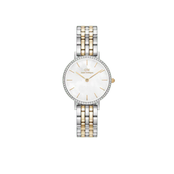 Hovedbilde DW Petite med zirkonia, tofarget stål (28mm)