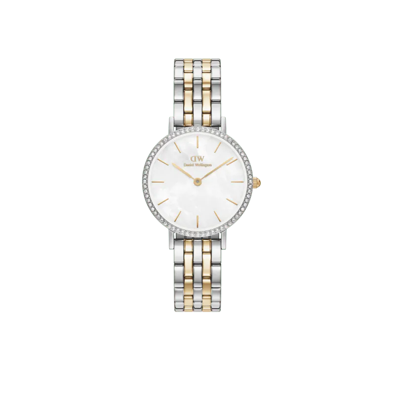 DW Petite med zirkonia, tofarget stål (28mm)