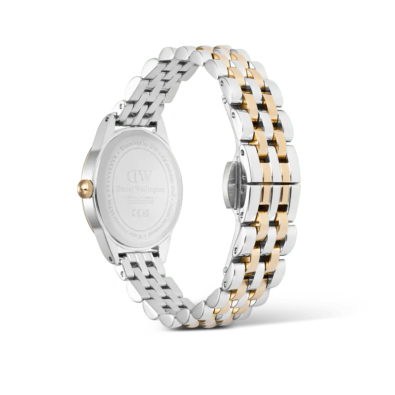 DW Ophelia Oval Mini Tofarget Stål / Hvit 25,5 x 22mm