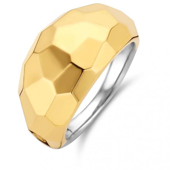 Hovedbilde Ti sento ring-  forgylt sølv, str.58