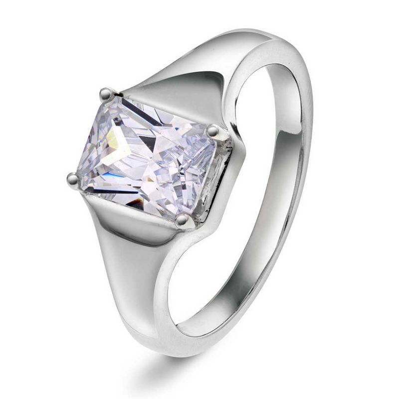 Riga ring i sølv med zirkonia- Str.54