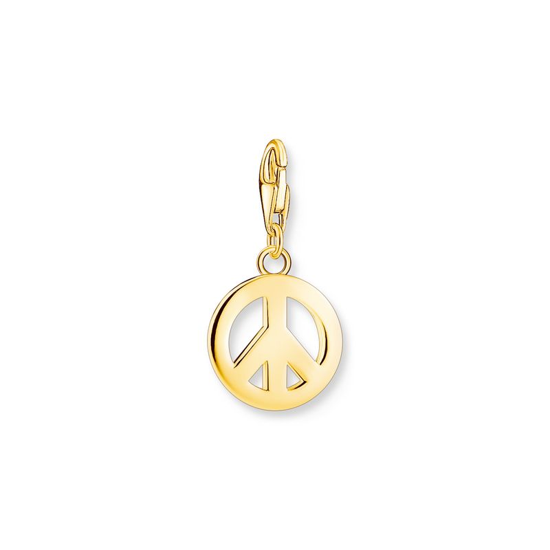 THOMAS SABO charm, Peace-tegn, forgylt sølv 