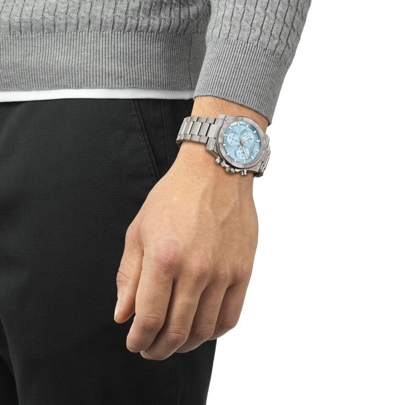 Tissot Ø42mm 100m' Supersport Chrono Isblå/Stål