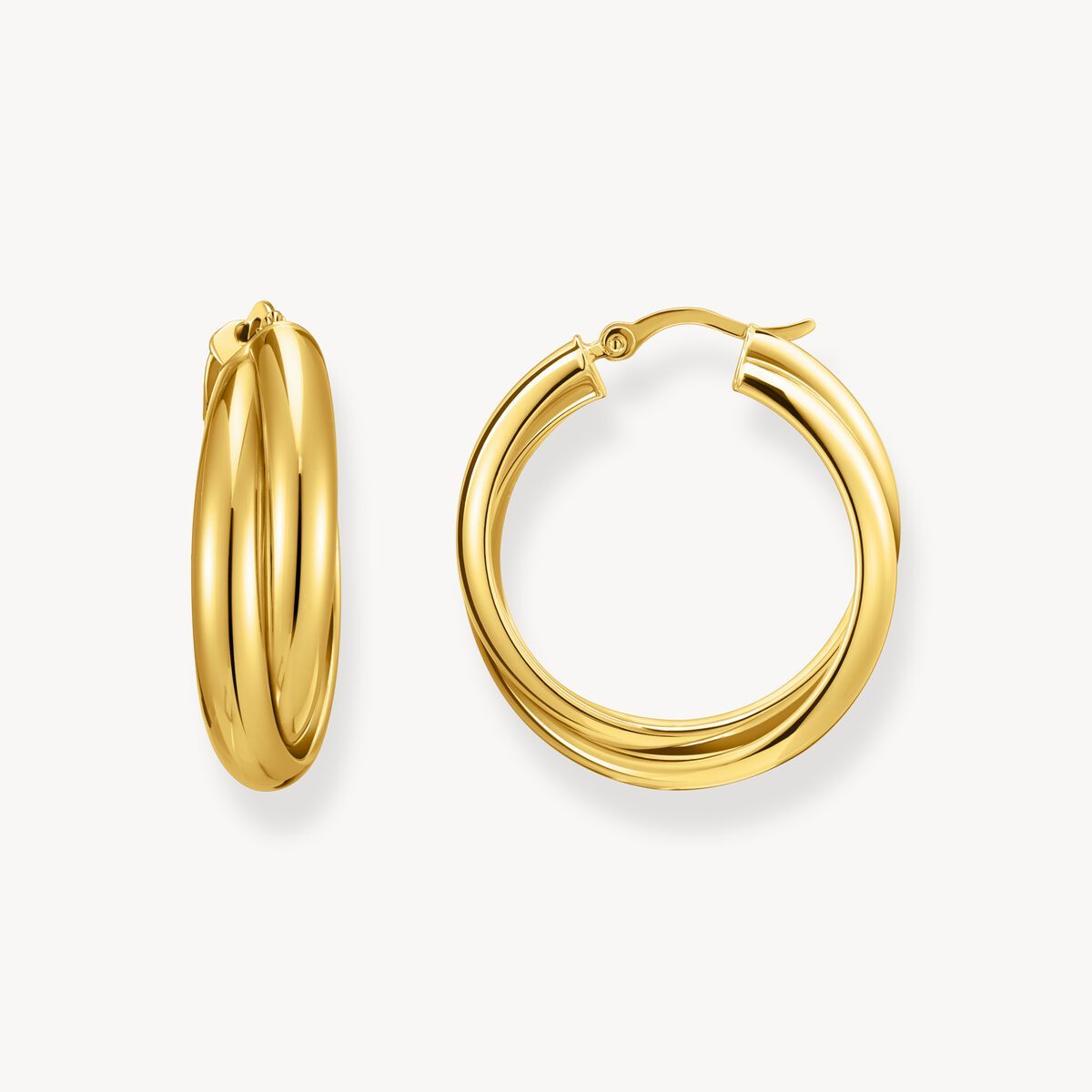 THOMAS SABO gullbelagte øredobber med sammenflettet design.