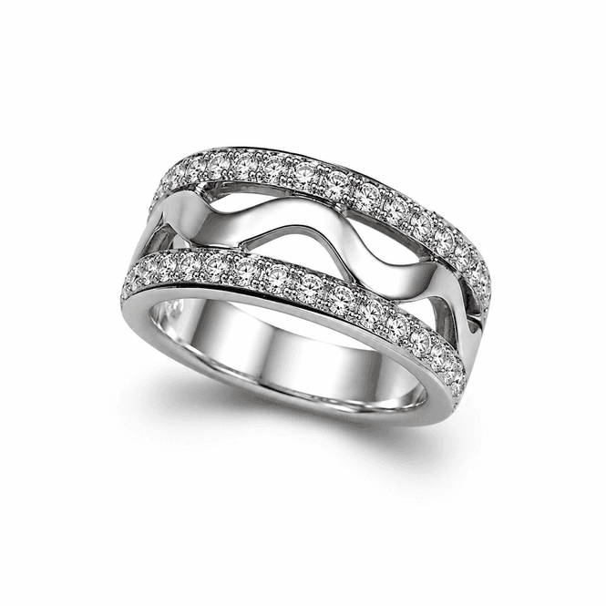 Hovedbilde Ring i 585 hvitt gull og zirkonia, B:7mm Str.53