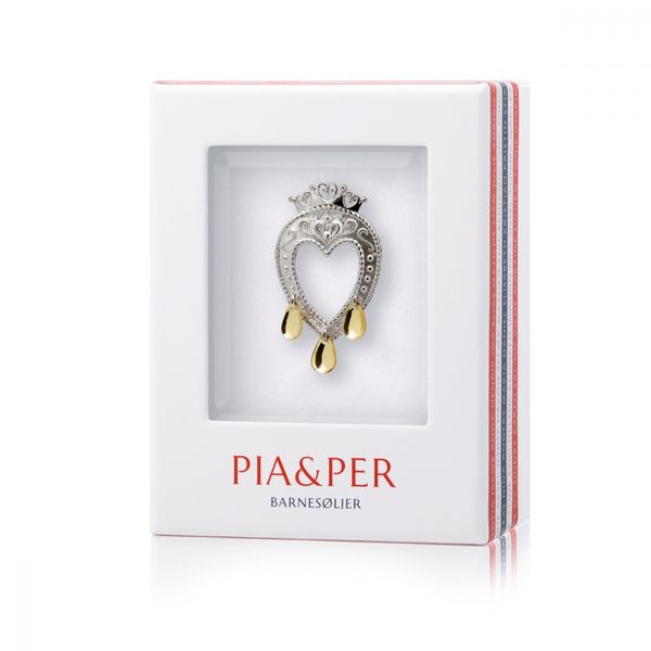 Hovedbilde Prinsessesølje, hvit m/forgylte dråpeløv