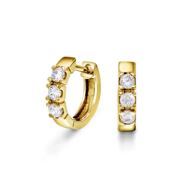 Hovedbilde Øreringer i forgylt sølv med zirkonia