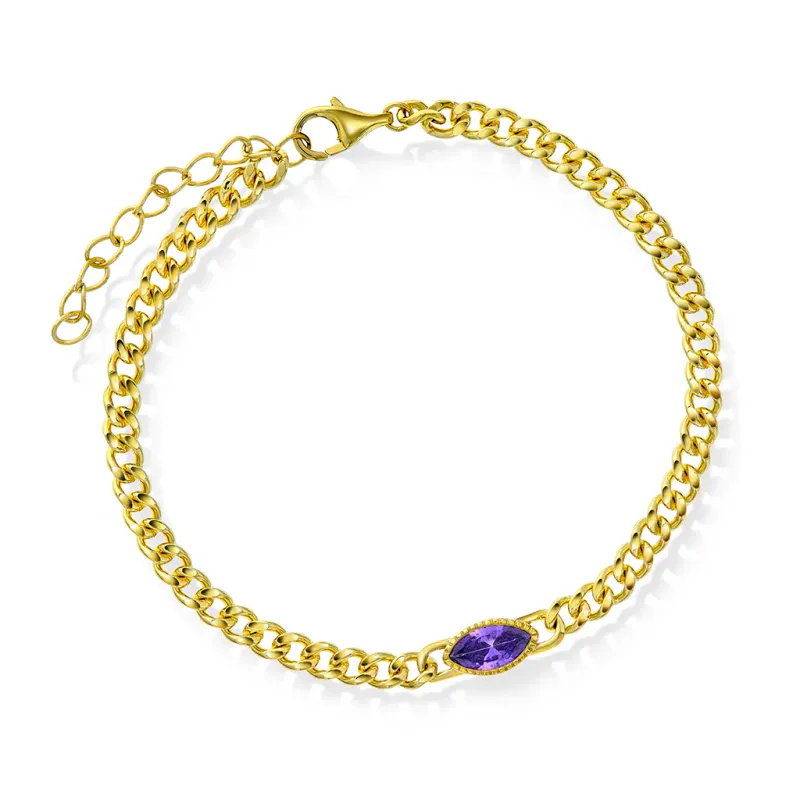 RIO RADIANCE  armbånd i 925 sølv med lilla zirkonia