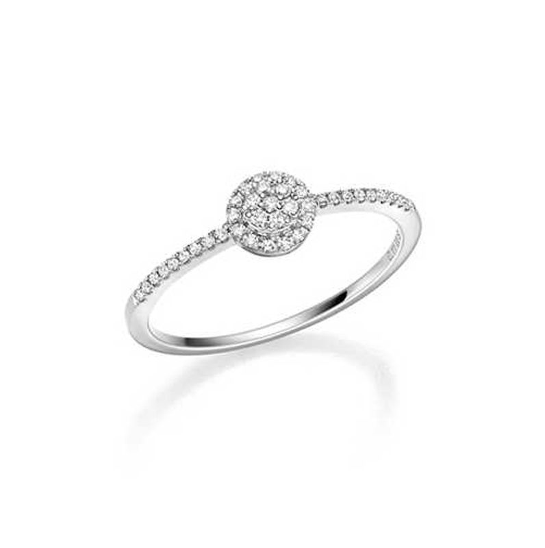 Ring i 585 hvitt gull med diamanter 0,11ct W/SI