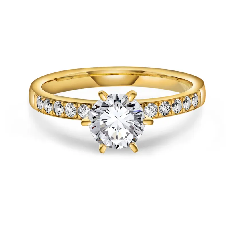 Ring THE CROWN 585 gull med LAB grown diamanter 1,20ct VS1