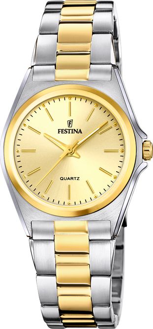 Hovedbilde Festina Classic Dame Hvit/Gulltonet stål Ø31mm ...