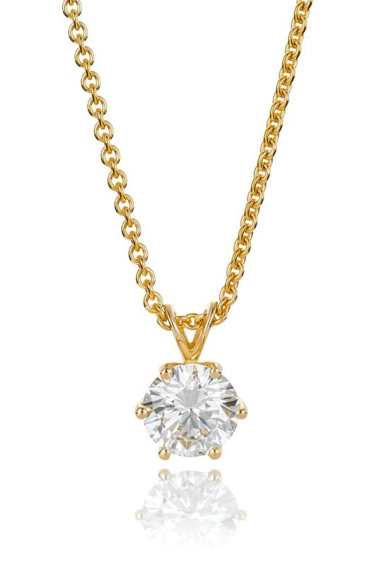 Halskjede 585 gull med LAB grown diamant 3,00ct VS1