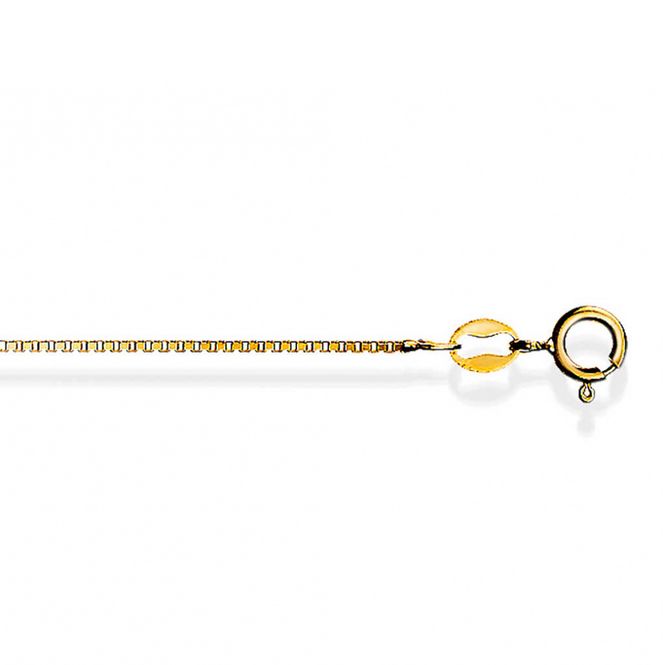 Hovedbilde Veneziansk kjede, 38cm, 1mm, i forgylt sølv