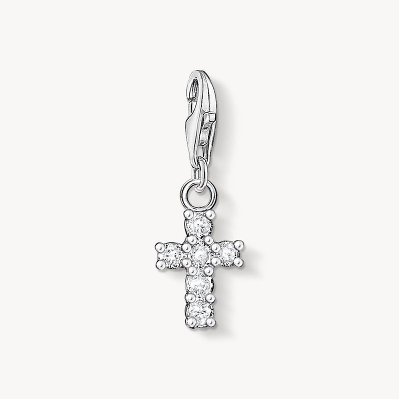 THOMAS SABO charm, kors i sølv med zirkonia