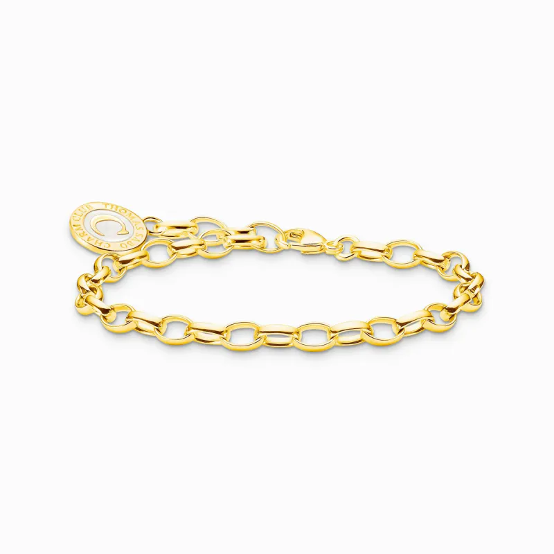 THOMAS SABO 15cm, charms- armbånd i forgylt sølv