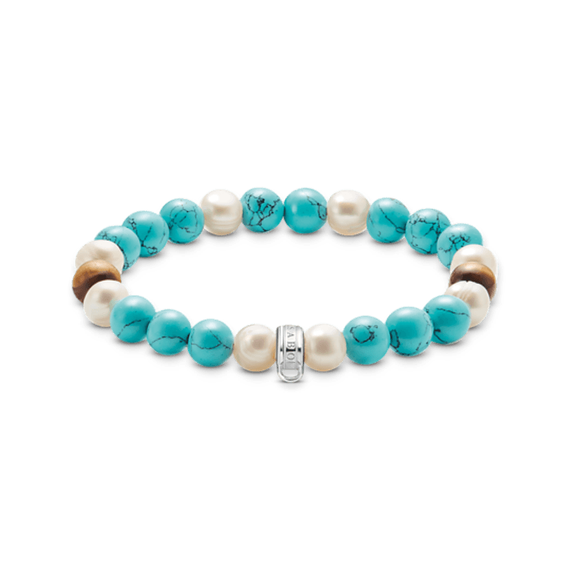 THOMAS SABO 17cm, armbånd for charms- sølv med fargerike steiner