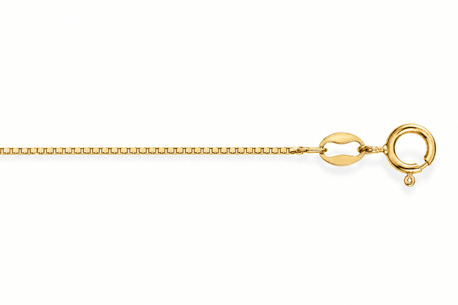 Hovedbilde Veneziansk kjede, 50cm, 1mm, i forgylt sølv