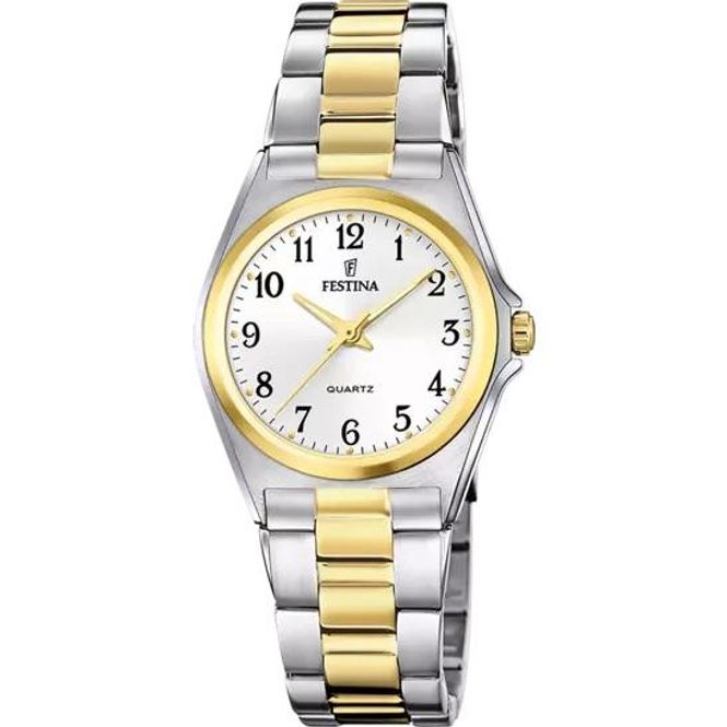 Hovedbilde Festina Dame Classic Hvit/Gulltonet stål Ø31mm 