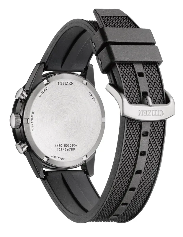 Citizen Eco-Drive Chrono Mens Stål / Sort 40mm