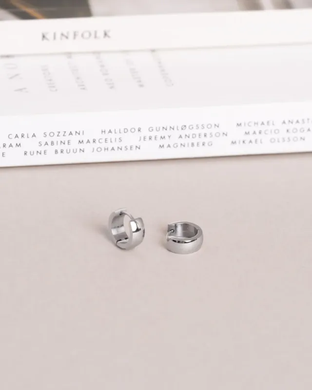 Mockberg Ørepynt Chunky Silver Hoops Small
