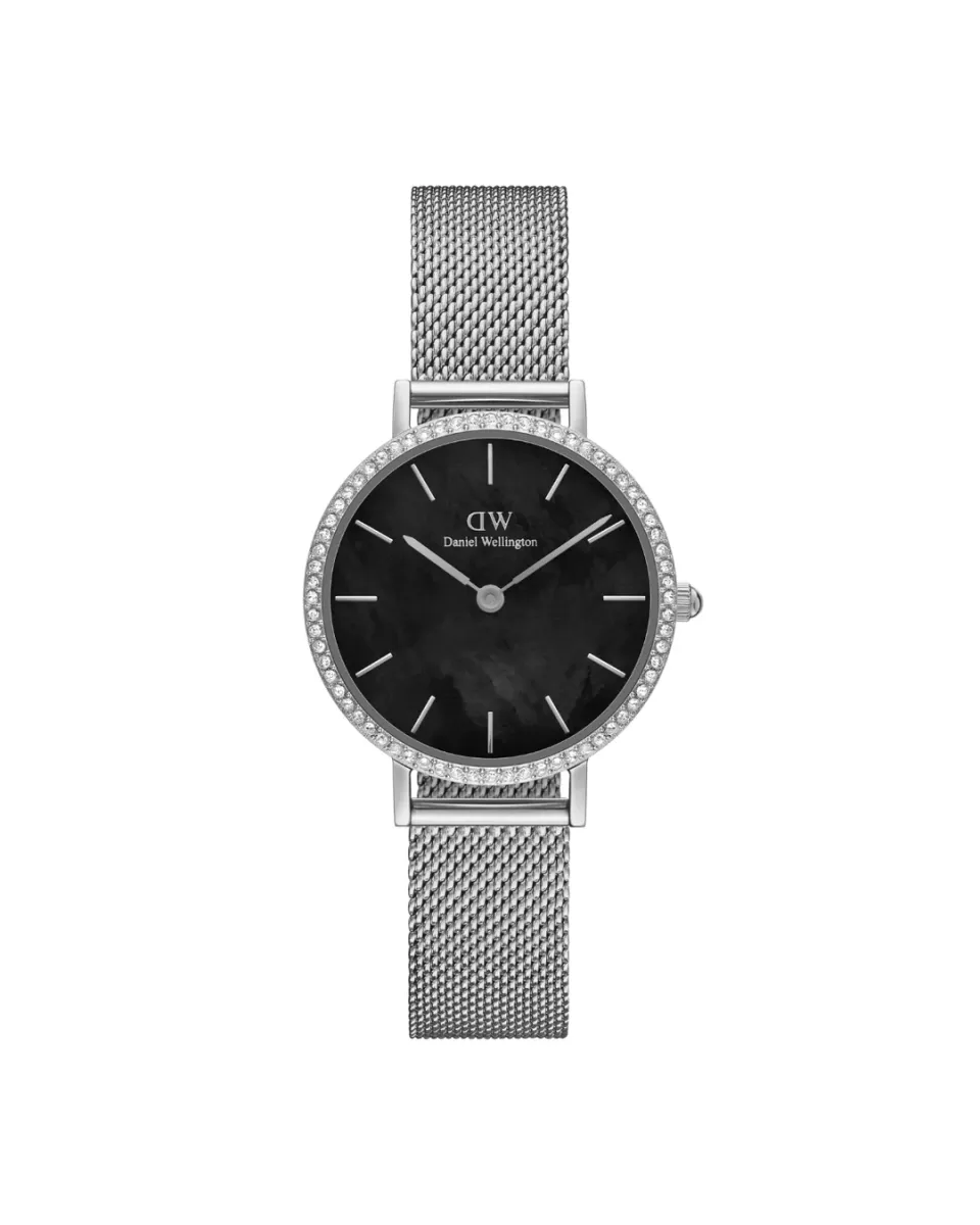 DW Petite Lumine Sterling Stål / Sort MOP 28mm