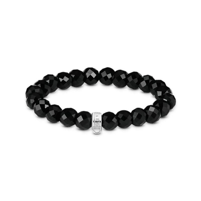  THOMAS SABO 19cm, armbånd for charms, perler av lavastein 