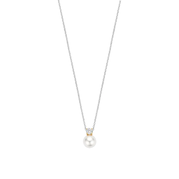 Hovedbilde Ti Sento anheng i forgylt sølv med perle og CZ,  ...