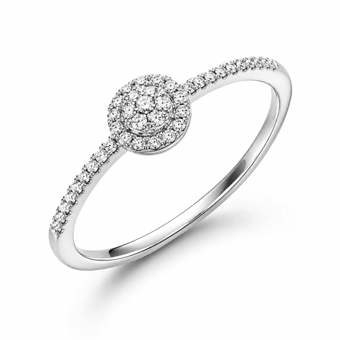 Hovedbilde Ring i 585 hvitt gull med diamanter 0,11ct W/SI