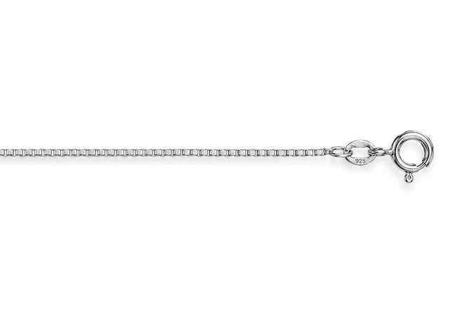 Hovedbilde Veneziansk kjede, 36cm, 1mm,  i rhodinert sølv