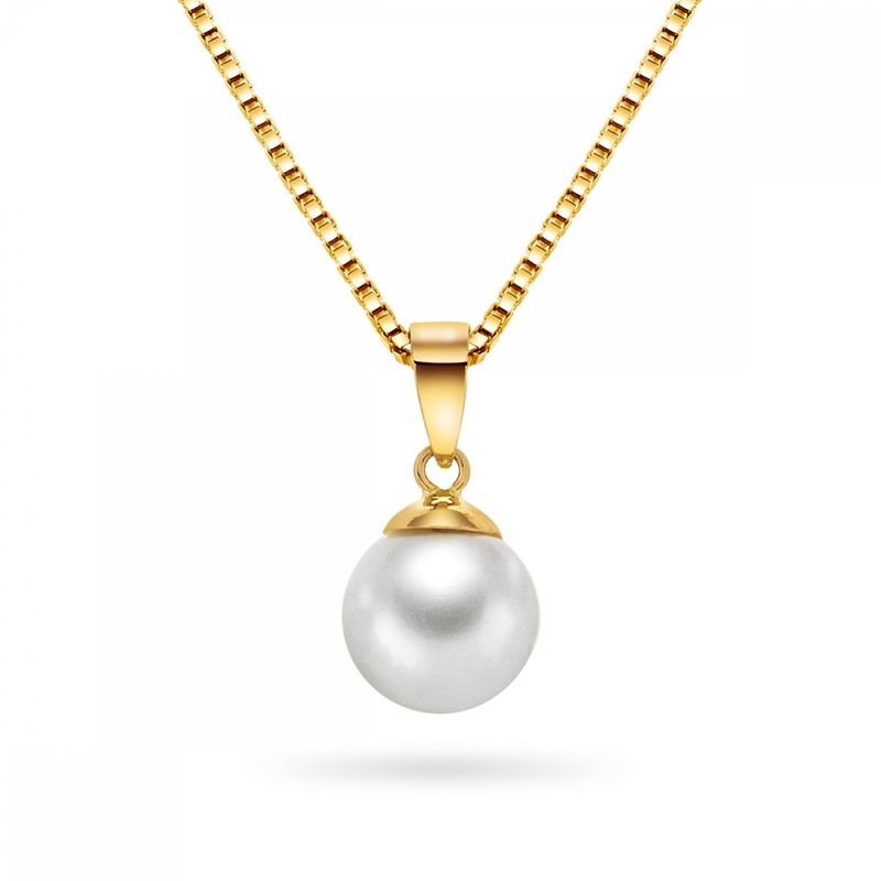 Gullanheng 585 med perle- Ø8mm