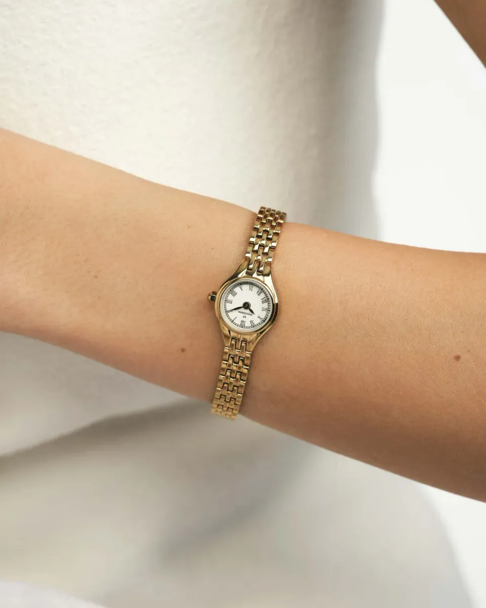 Mockberg- Heritage Petite Gullfarget / Hvit 16mm